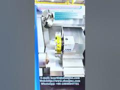 High-precision CNC slant-bed tool turret lathe#cncsoftware #machine #manufacturing